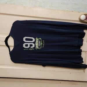 Jersey Surf Drum And Bugle Corps Navy Blue Waffle Knit Shirt